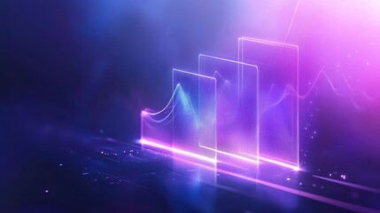 A futuristic, abstract representation of data visualization with glowing charts and vibrant colors, suggesting technology and analytics.