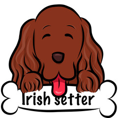 HPや挿絵で使えるポップでゆるくてかわいい手描き風犬のベクターイラストアイリッシュセッター