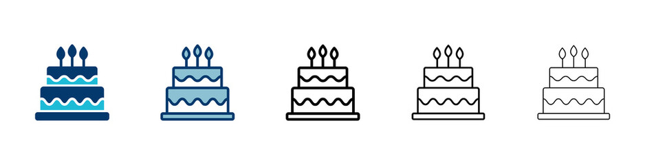 Cake icon vector isolated on white background. Cake vector. Birthday cake icon