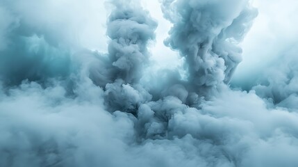 Ethereal smoke plumes, sky background
