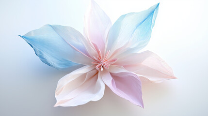 Obraz premium delicate paper flower with soft pastel colors, featuring blue and pink petals that create serene and artistic display