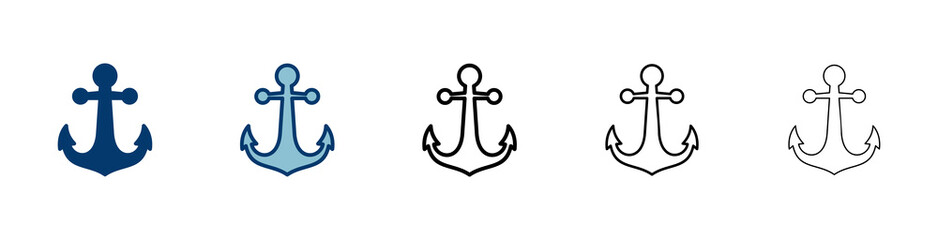 Anchor icon vector isolated on white background.Anchor symbol logo. Anchor marine icon.