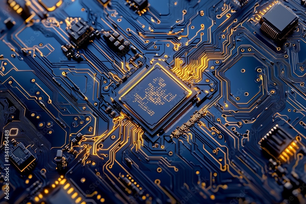 Poster a 3d rendering illustrates the modern computer technology process of ai, machine learning, and deep 