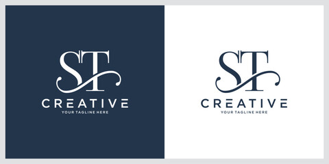 ST, TS Letter Initial Logo Design Template