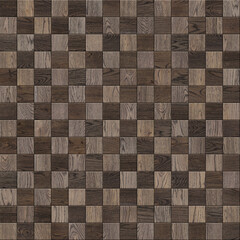 Seamless Wooden Parquet Texture, Rustic Checkerboard Pattern Background