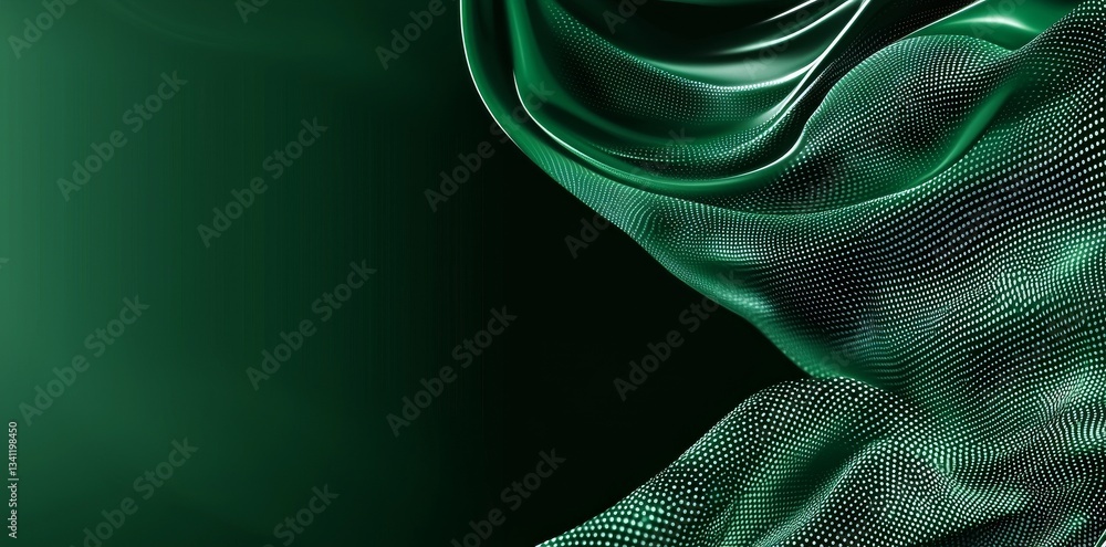 Poster glowing dots and lines come together to create an intricate pattern on the abstract background, embo