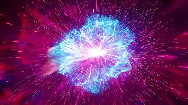 A futuristic particle burst, great for sci-fi-inspired video introductions.