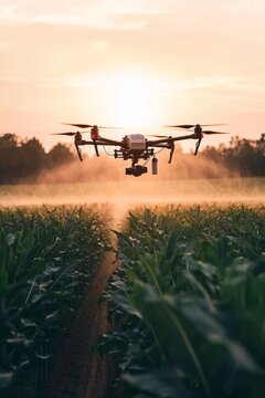 The latest agricultural technology involves the use of Agrodrone sprayers to spray sunflower fields, which is a key component of precision farming, and drones are a new farming technology