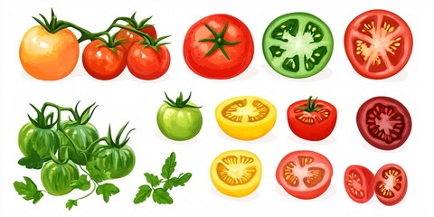 Fresh and Juicy Tomatoes Including Roma, Cherry, and Heirloom Types