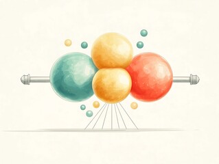 Colorful spheres abstract art.