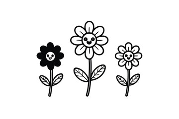 set of vector flowers
