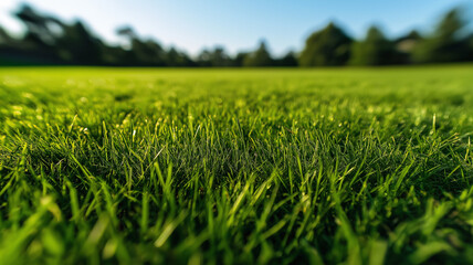 Obraz premium Grass field in focus. Carbon net zero concept background