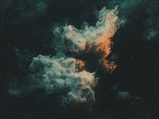 Obraz premium Nebula shines with great brilliance, revealing cosmic clouds in the vastness of deep space exploration