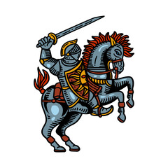 knight and horse illustration