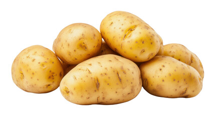 Boiled potatoes isolated on white background 
