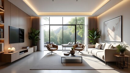 Fototapeta premium Modern Elegance A Stylish Contemporary Living Room