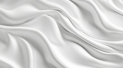 Obraz premium Abstract white wave pattern with a silky texture, forming gentle ripples and smooth gradients.