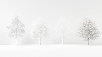 an image of the four seasons represented abstractly in white.