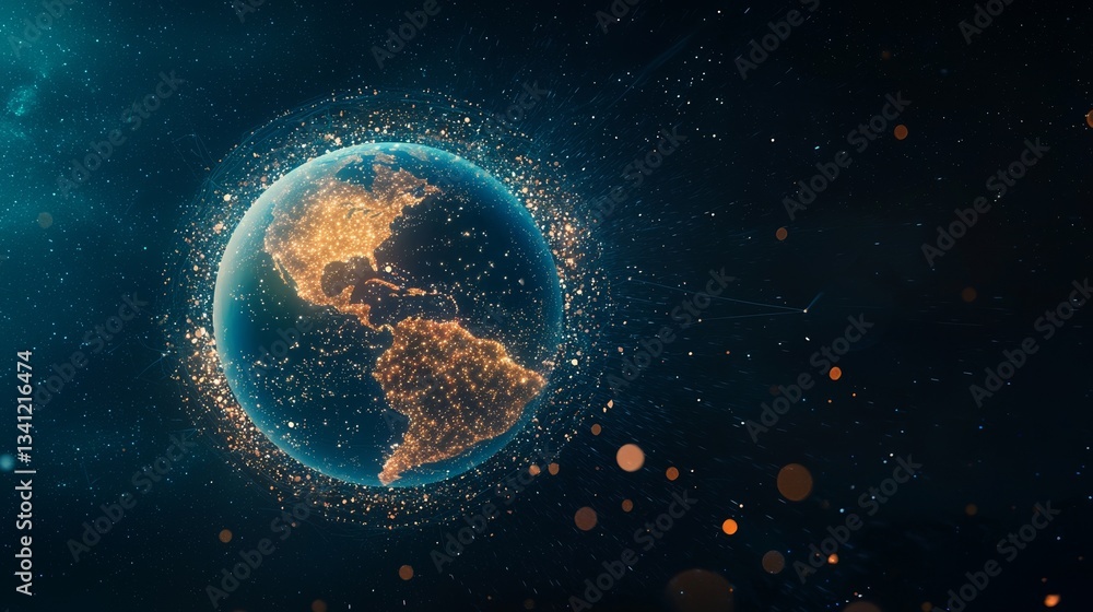 Poster global business connections embodies the idea of networking within a corporation, utilizing ai gener