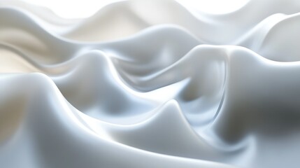 Fototapeta premium Dynamic white wave motion with light and shadow interplay, giving a sense of fluidity and depth.