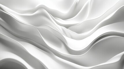 Obraz premium Dynamic white wave motion with light and shadow interplay, giving a sense of fluidity and depth.