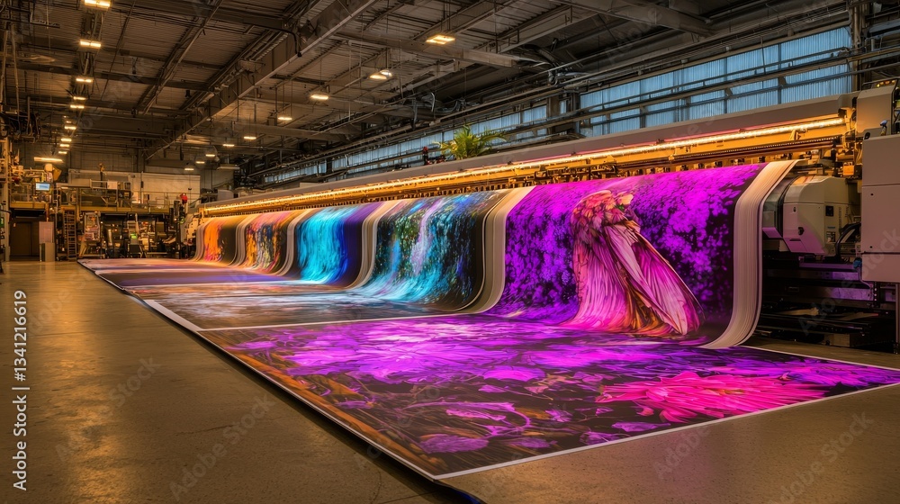 Poster modern high-tech printers feature a process for vibrant color printing