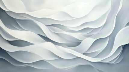 Fototapeta premium Gentle white waves resembling a flowing ocean, soft and dreamy with a relaxing ambiance.