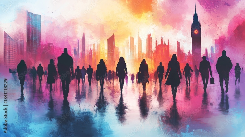 Aufkleber digital transformation is a key aspect of human figures in futuristic technology concepts