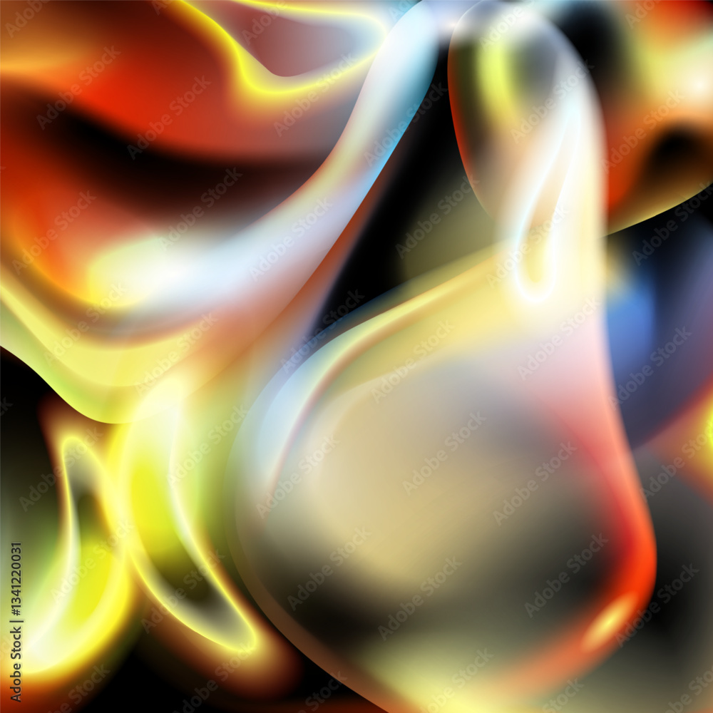 Poster abstract digital artwork featuring smooth flowing shapes with a blend glowing highlight.suitable for