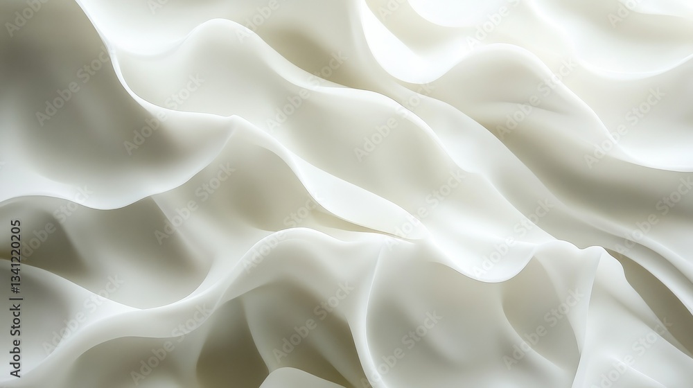 Poster white waves forming an intricate layered pattern, giving a sense of motion and fluidity.