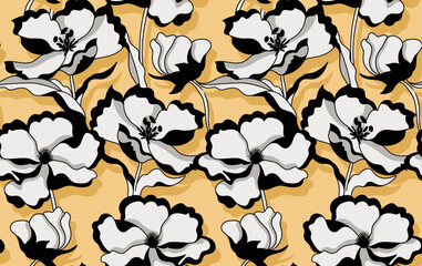 Seamless Flowers Pattern in vector