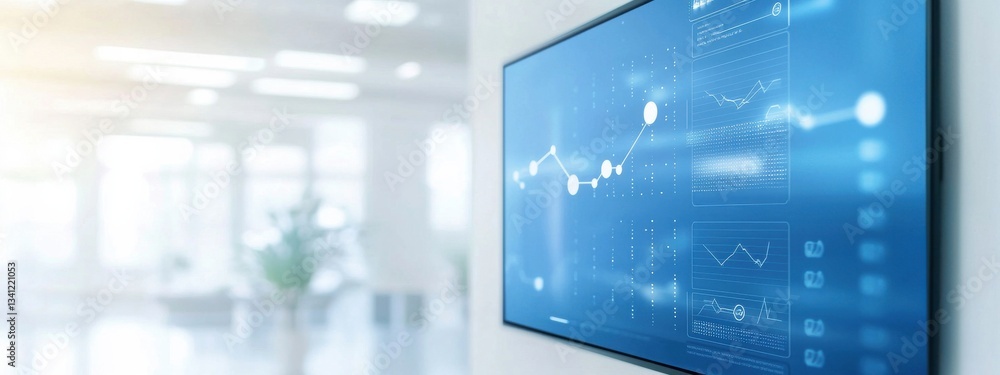 Aufkleber data visualization display in modern office environment
