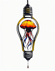 light bulb on white background