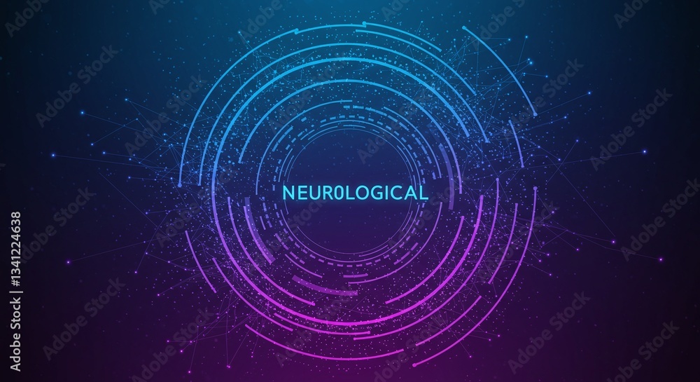 Poster neurological network: a mesmerizing digital artwork showcases a complex neurological network.