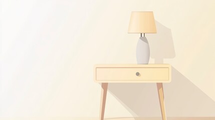 Elegant Minimalist Nightstand with Lamp - Simple Bedroom Decor
