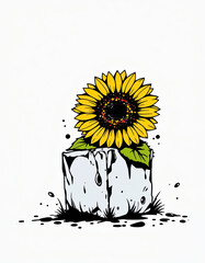 sunflower in a vase