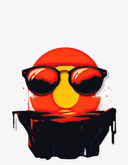 funny cartoon dog with sunglasses