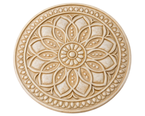 Decorative rosette medallion for furniture decor on a transparent background
