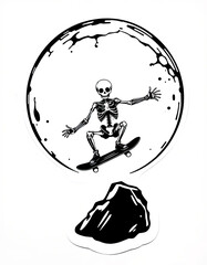 vector illustration of a man sitting on the moon