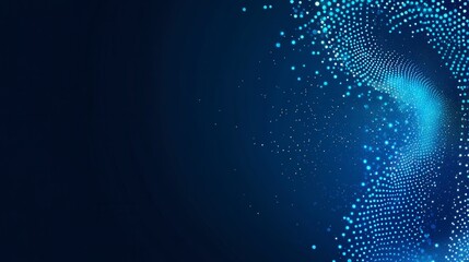 Fototapeta premium Abstract Digital Art: A mesmerizing display of swirling light and dots, perfect for technology-themed designs.