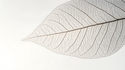 Fototapeta premium A delicate skeleton of a leaf showing intricate vein patterns