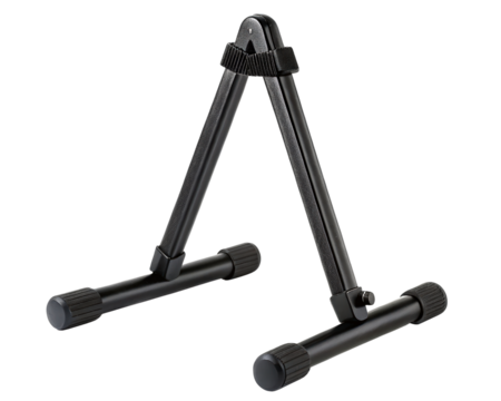 Adjustable stand for equipment stability and support on a transparent background