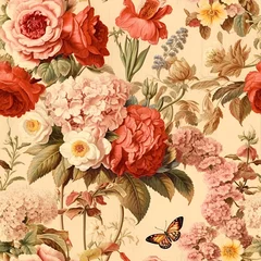 Gordijnen watercolor vintage digital paper © Evelyn