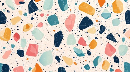 Abstract Terrazzo Pattern  Colorful Stone Texture  Modern Background