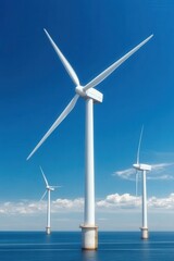 A large scale offshore wind farm symbolizing sustainable energy and innovation in renewable power generation.