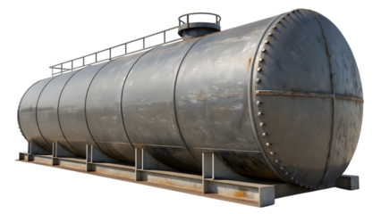 steel oil tank isolated on white