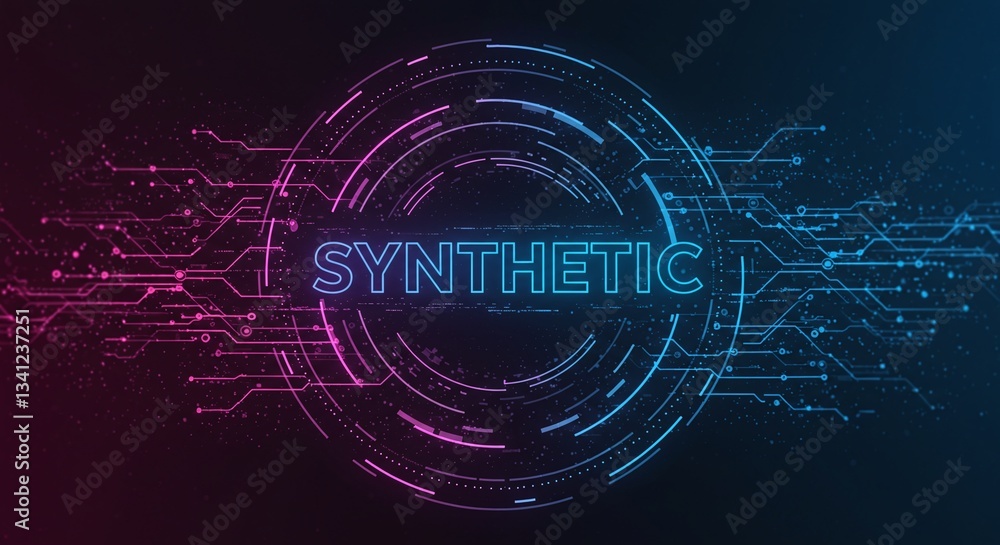 Poster cybernetic synthetic: a dynamic digital design showcases the word 