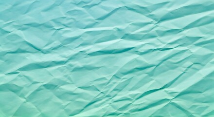 Obraz premium A cool pastel mint green and powder blue crumpled paper texture background with gentle creases, Ai Generated