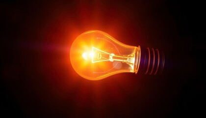 Bright glowing light bulb, radiating light and energy,  luminescence, creativity