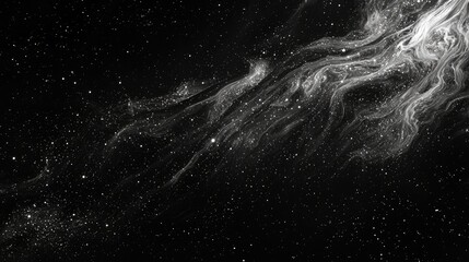 an image depicting harmony in the cosmos through abstract black designs.